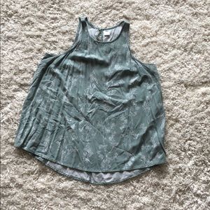 Green Floral Print Tank Top